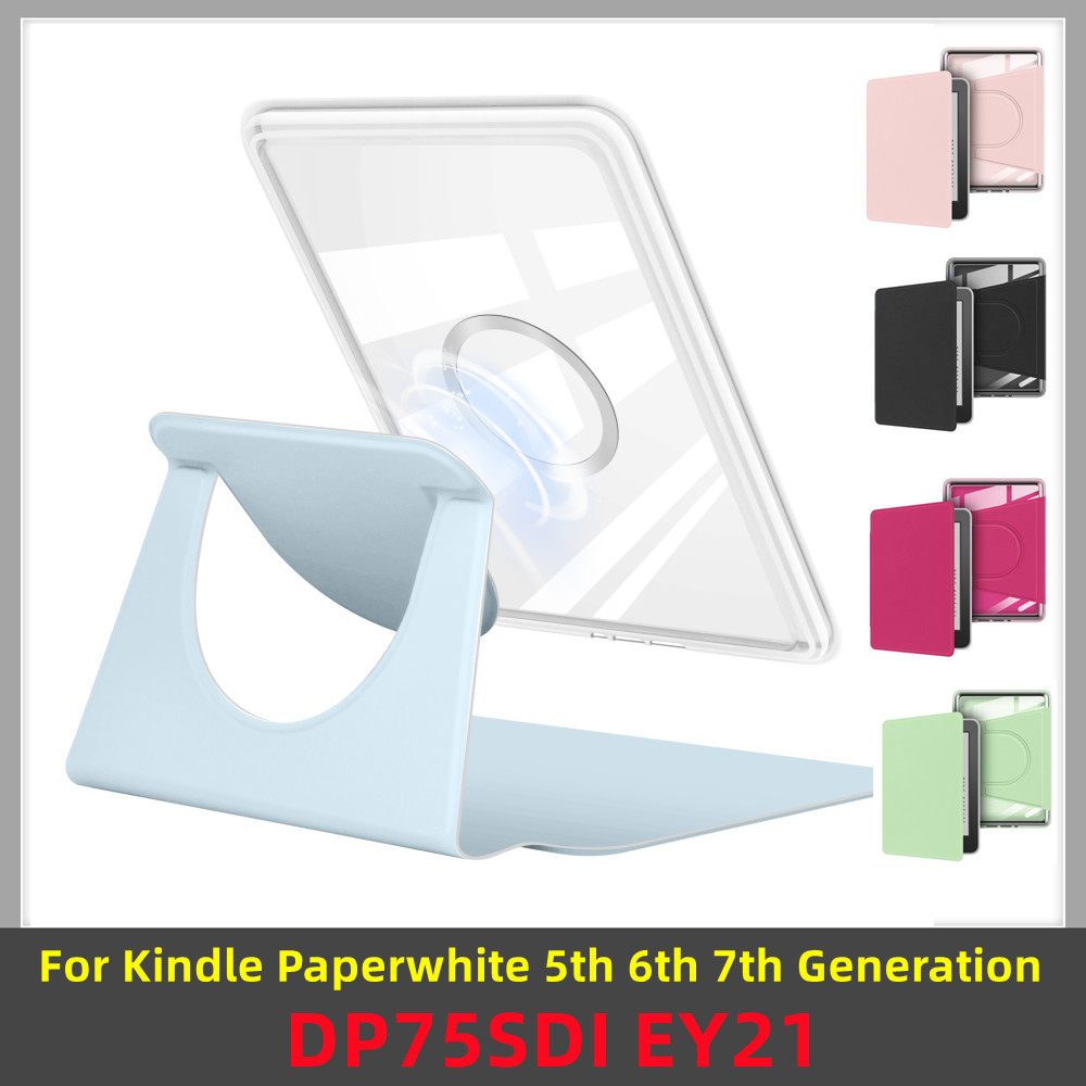 Kindle Tablet Accessories - 360 Rotating Stand Clear Case for