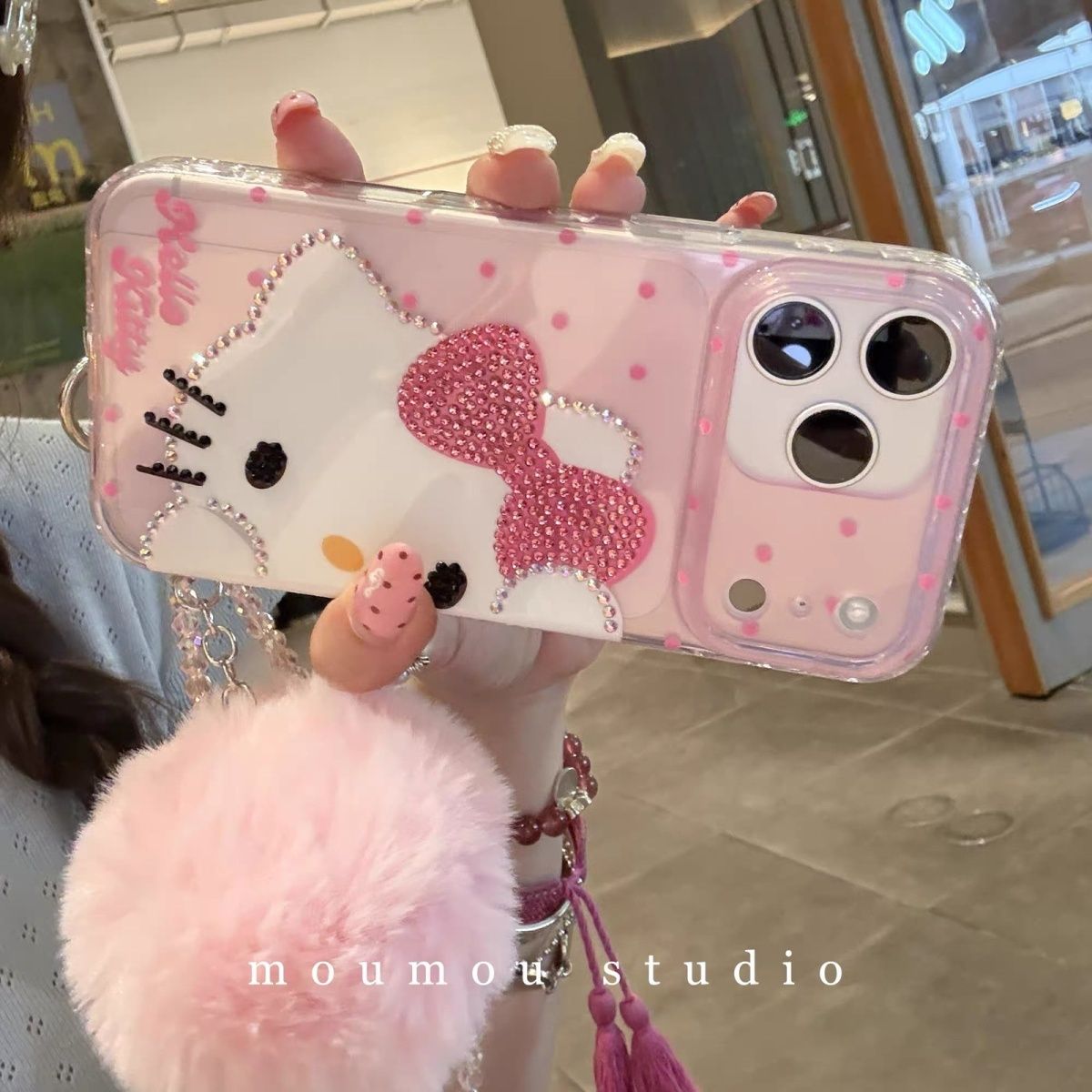 Tablet Accessories For Girls - Cartoon Diamond Hello Kitty Phone Case