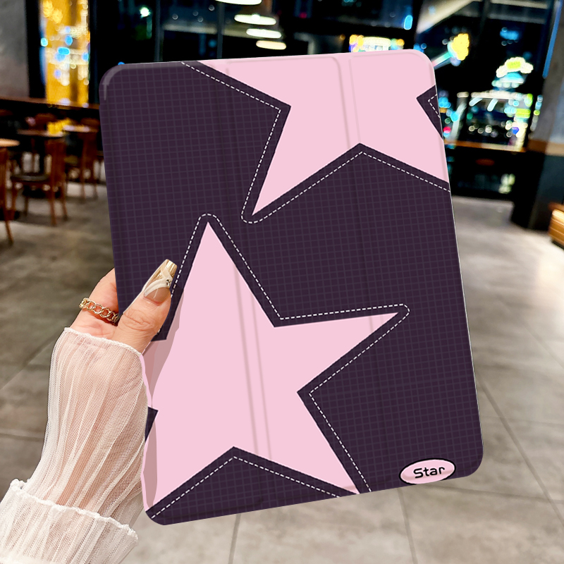 Cool Tablet Accessories - Simple purple star pattern tri-fold Tablet