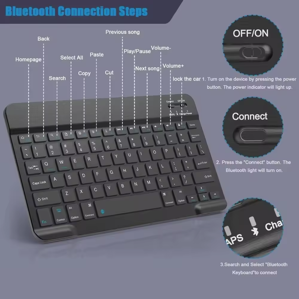 Bluetooth Wireless Keyboard Un - Tablet Accessories Keyboard บทวิจารณ์และราคา