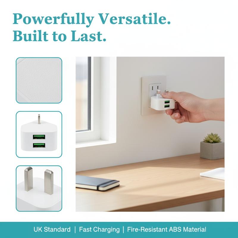UK 3 Pin Plug Dual USB Adapter - Tablet Accessories Uk บทวิจารณ์และราคา