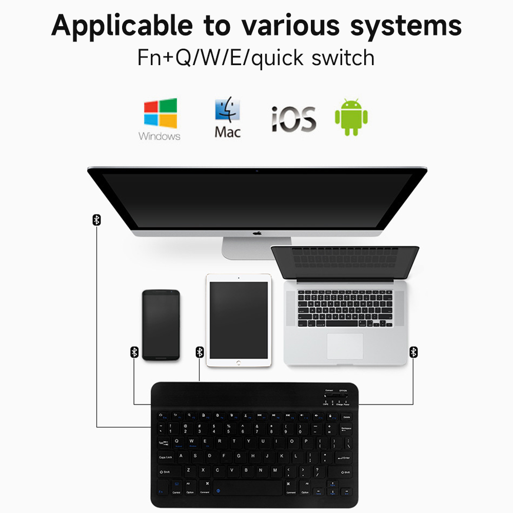 Bluetooth Keyboard for IOS And - Tablet Accessories Keyboard บทวิจารณ์และราคา