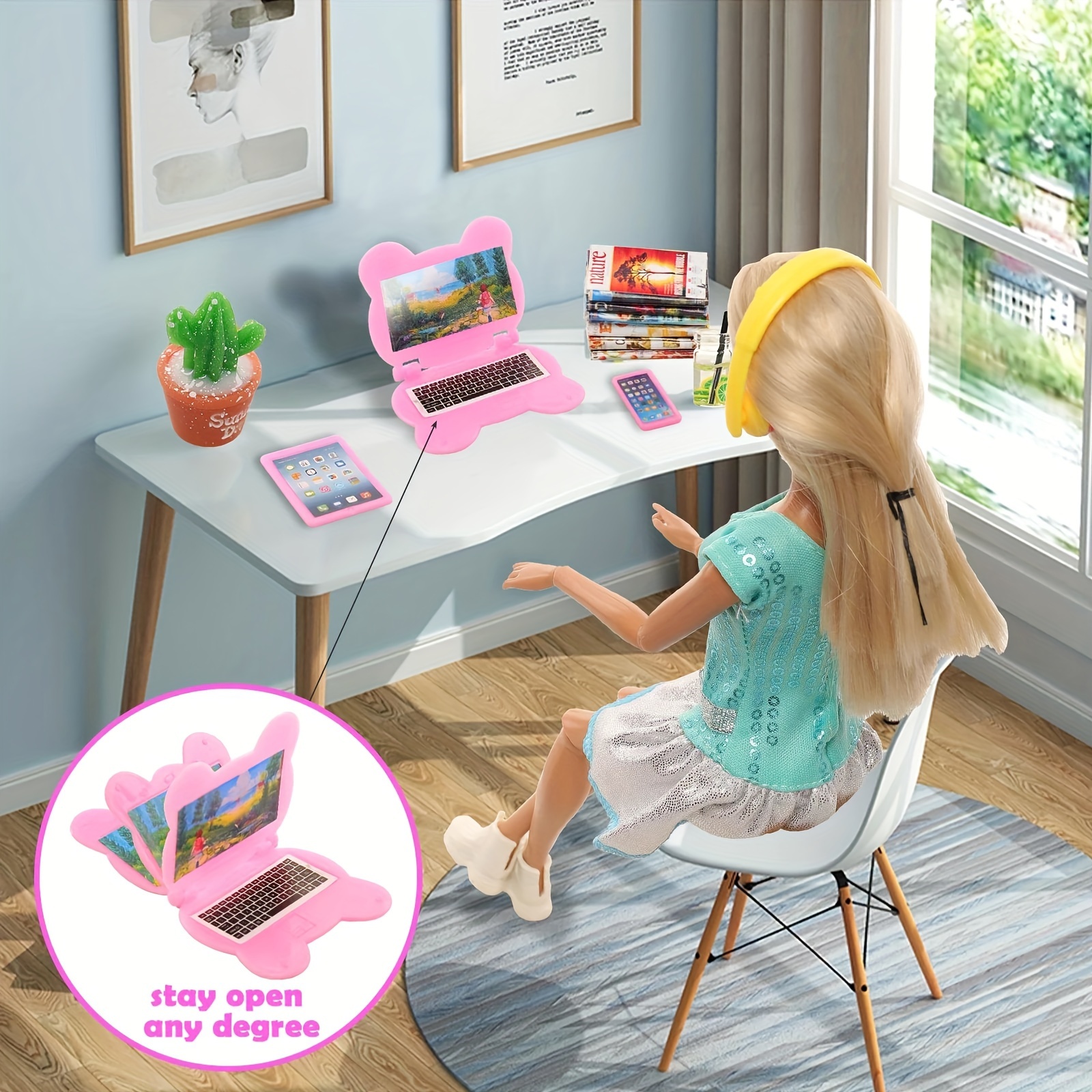 3pcs Dollhouse Mini Item Doll  - Tablet Accessories Set บทวิจารณ์และราคา