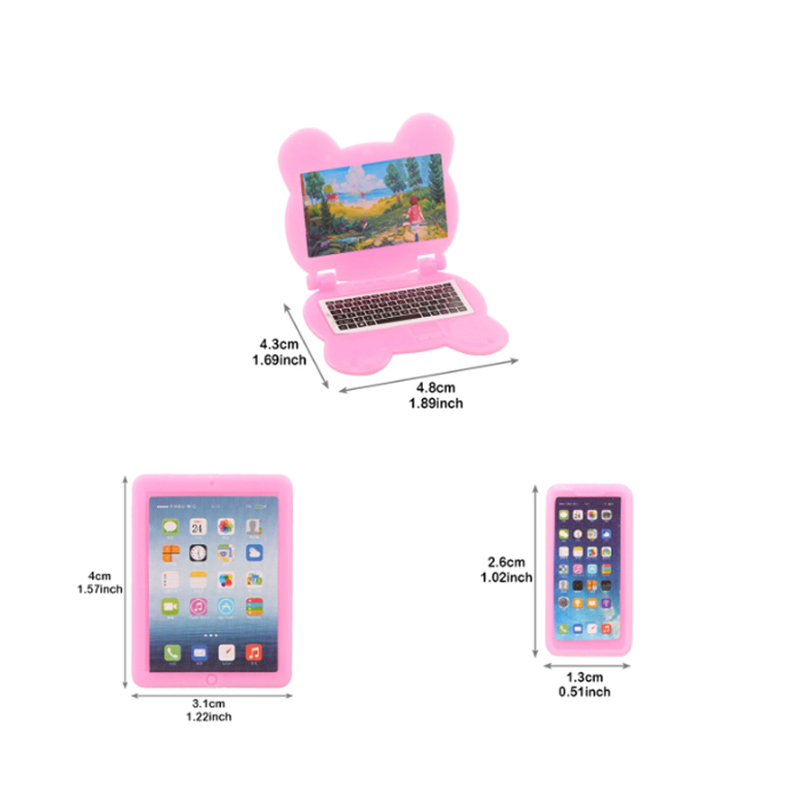 3pcs Dollhouse Mini Item Doll  - Tablet Accessories Set บทวิจารณ์และราคา