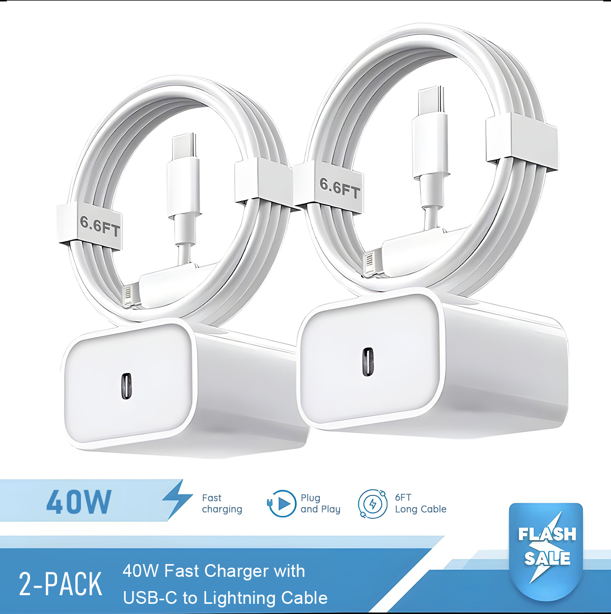 2-4 Set 40W Fast Charger for i - Tablet Accessories Set บทวิจารณ์และราคา